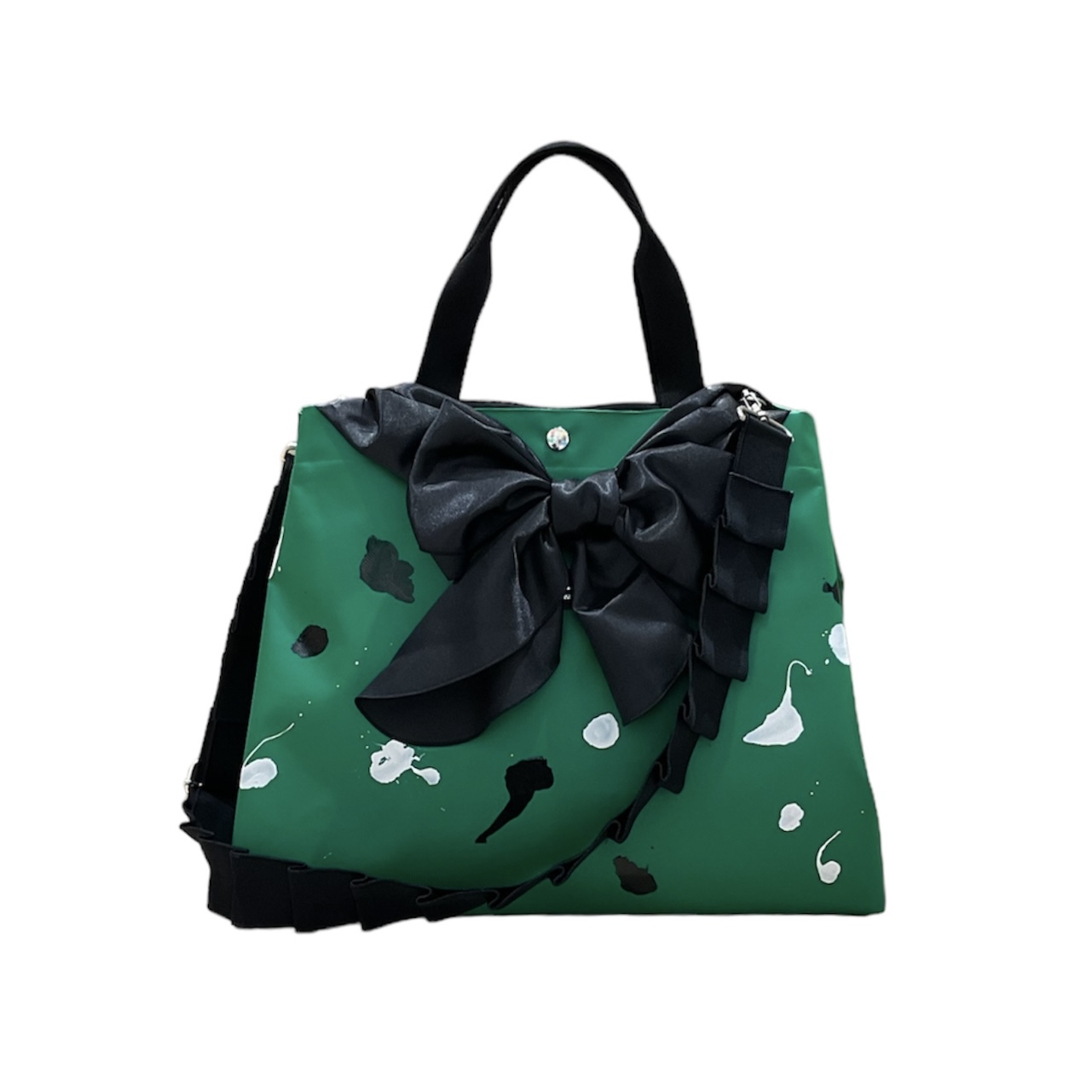 PVC travel Ribbon Tote (プリーツストラップ付)L